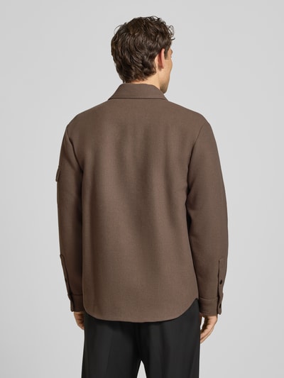 Armani Exchange Regular Fit Hemdjacke mit Kentkragen und Brusttaschen Beige 5