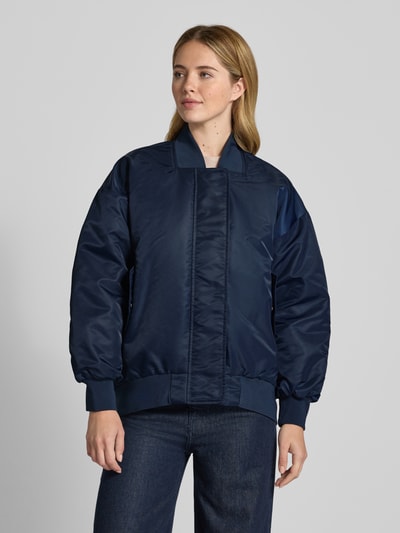 My Essential Wardrobe Bomberjack met ribboorden, model 'Helga' Marineblauw - 4