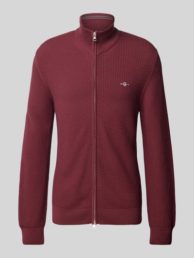 Gant Cardigan mit Strukturmuster Bordeaux 2