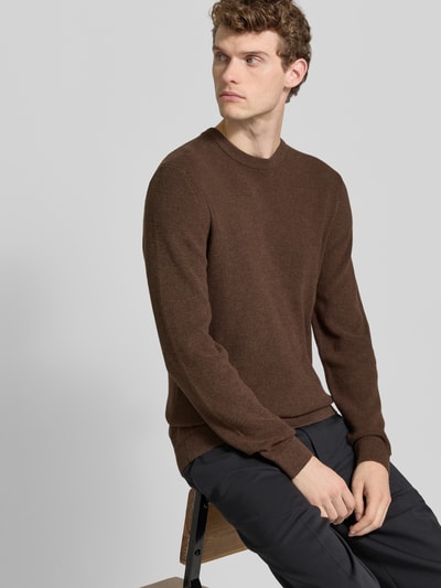 MCNEAL Strickpullover mit gerippten Abschlüssen Hellbraun Melange 3