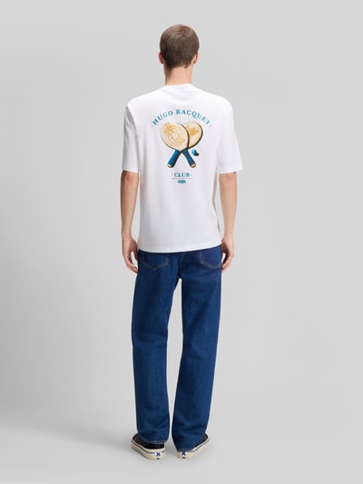 HUGO Blue Regular Fit T-Shirt mit Rücken Print Modell 'NULAXO' Weiss 5