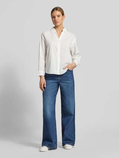 s.Oliver RED LABEL Relaxed Fit Langarmbluse aus reiner Baumwolle Weiss 1