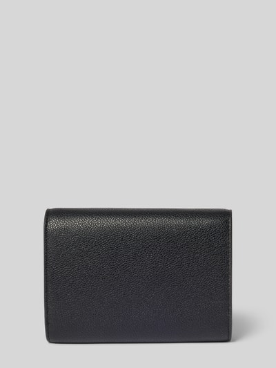 Produktfoto, Portemonnaie mit Label-Detail Modell 'FOXY' von VALENTINO BAGS, schwarze Lederoptik, sanfte Struktur, rechteckige Form, Damen Portemonnaie