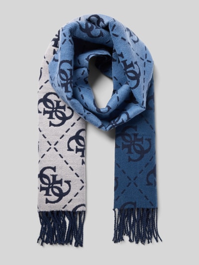 Guess Schal mit Viskose-Anteil Modell 'Jacquard' Blau 1