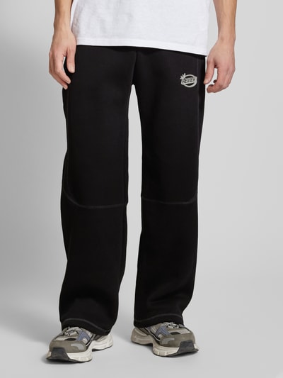 REVIEW Straight Leg Sweatpants mit Label-Print Black 4