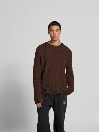 MM6 Maison Margiela Slim Fit Pullover aus Schurwoll-Mix Mittelbraun 4
