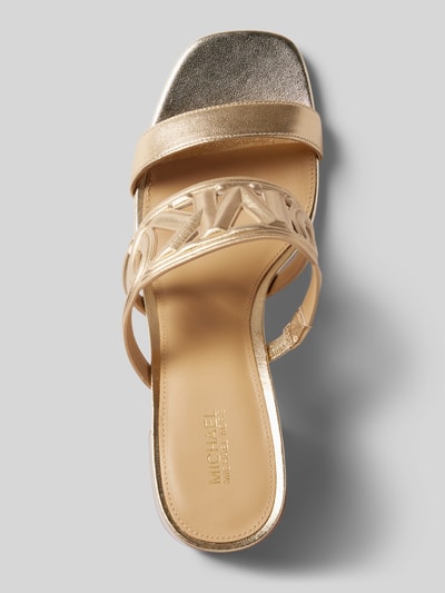 MICHAEL Michael Kors Ledersandalette mit Blockabsatz Modell 'ALMA' Gold 3