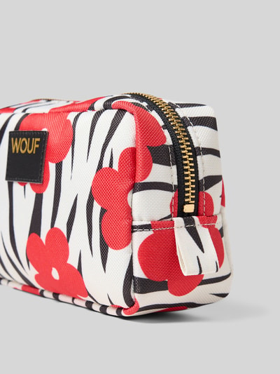 Produktfoto, Kosmetiktasche mit Allover-Animal-Print Modell 'Wildflower' von WOUF, floraler Allover-Print, Logo-Patch, Hauptfach mit Reißverschluss