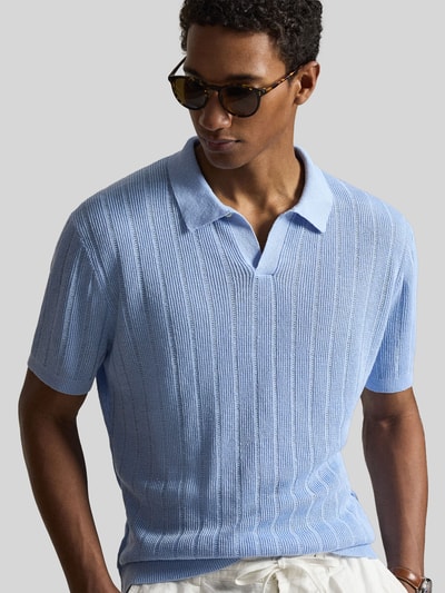 Polo Ralph Lauren Relaxed Fit Poloshirt aus reinem Leinen Hellblau 3