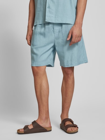 Calvin Klein Underwear Pyjama-Shorts aus Leinen-Lyocell-Mix Eisblau 4