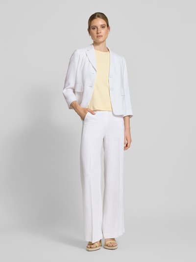 Luisa Cerano Linnen blazer met opgestikte klepzakken Wit - 1