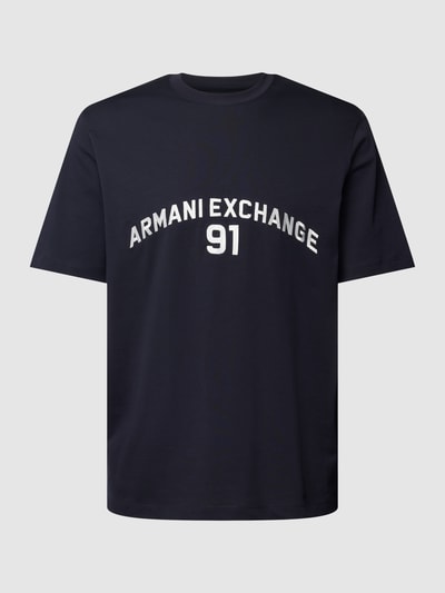 ARMANI EXCHANGE T-shirt z nadrukiem z logo Ciemnoniebieski 2