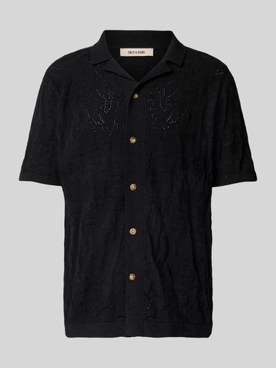 Only & Sons Koszula casualowa z kołnierzem z połami model ‘DAN’ Czarny 2