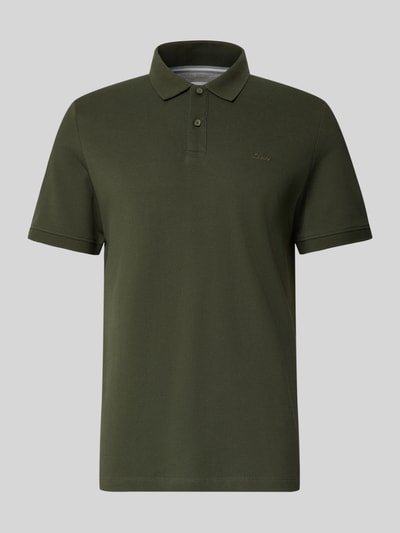 Produktfoto, Regular Fit Poloshirt aus reiner Baumwolle von s.Oliver RED LABEL in Dunkelgrün, glatte Struktur, klassische Form