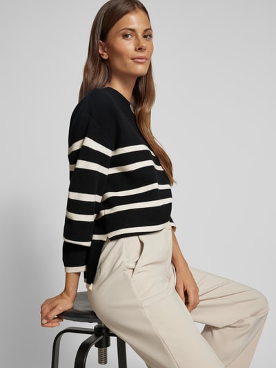 Vero Moda Pullover met strepen, model 'SABA' Zwart - 3