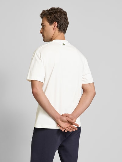 Lacoste T-Shirt mit Label-Print Modell 'HERITAGE' Offwhite 5