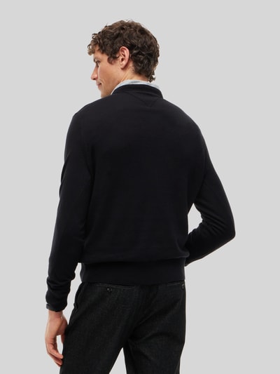 Tommy Hilfiger Sweter o kroju regular fit z mieszanki bawełny i kaszmiru Czarny 5
