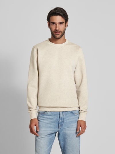 Casual Friday Sweatshirt met ribboorden, model 'Sebastian' Beige - 4