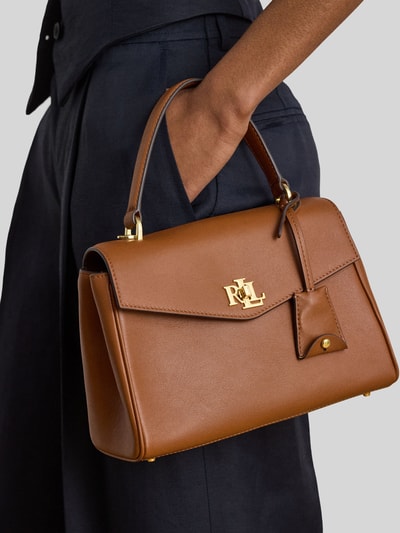 Lauren Ralph Lauren Handtas met echt leer met afneembare schouderband Cognac - 6