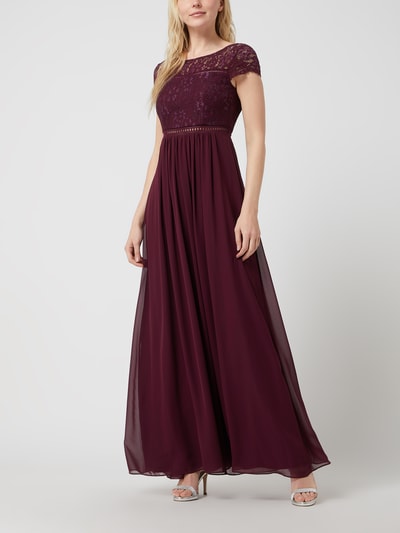 Jake*s Cocktail Abendkleid aus floraler Spitze und Chiffon  Bordeaux 1