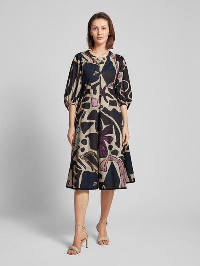 Weekend Max Mara Midi-jurk met all-over print, model 'SASSARI' Beige - 4