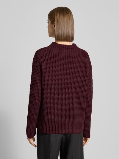 Marc O'Polo Denim Regular fit pullover met turtleneck van katoenmix Bordeaux - 5