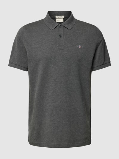 Gant Poloshirt mit seitlichen Schlitzen Modell 'SHIELD' Anthrazit Melange 2