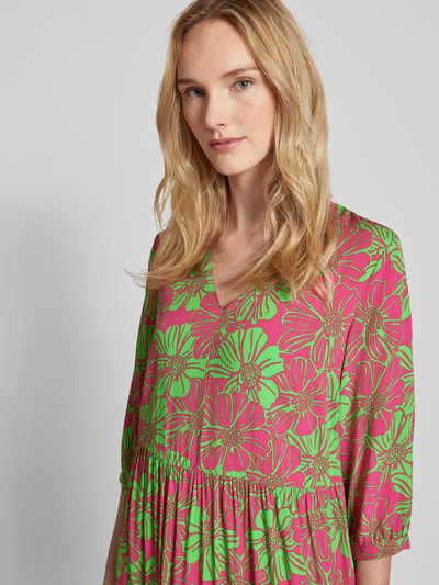 Montego Knielange jurk van viscose met bloemenmotief Metallic roze - 3