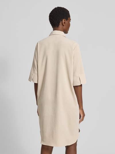 OPUS Knielanges Hemdblusenkleid mit Knopfleiste Modell 'Winchesta' Sand 5