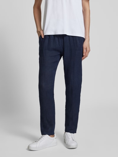 ZABAIONE Linnen broek met elastische band Marineblauw - 4