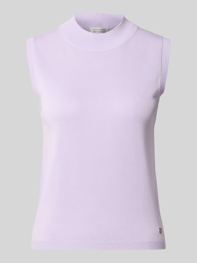 Produktfoto, pastelllila Stricktop aus Lyocell-Mix mit Rundhalsausschnitt, Slim Fit, feine Struktur, Modell 'Remi' von GUIDO MARIA KRETSCHMER WOMAN