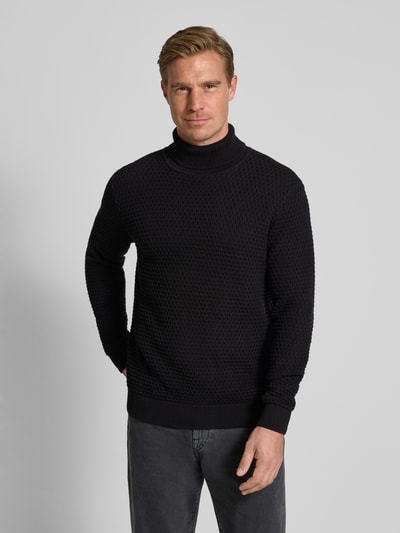 MCNEAL Rollkragenpullover mit gerippten Abschlüssen Black 4