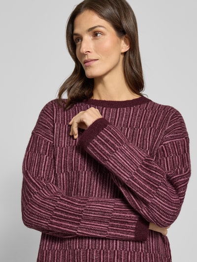 Selected Femme Relaxed Fit Pullover aus Woll-Mix mit Alpaka-Anteil Modell 'FALVA' Bordeaux 3