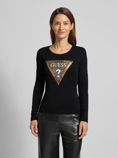 Guess Longsleeve mit Label-Print Black 4