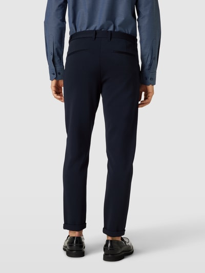 Lindbergh Slim fit chino met steekzakken opzij Marineblauw - 5