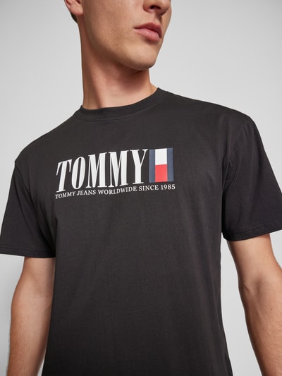 Tommy Jeans T-shirt met labelprint Zwart - 3