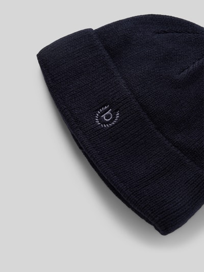 bugatti Beanie mit Label-Stitching Marine 2