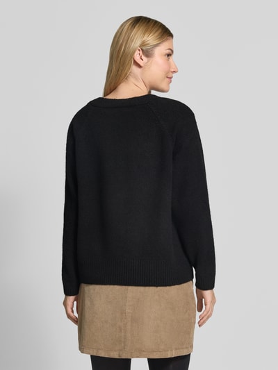 VERO MODA oversized gebreid jack met wol model 'BOOM' Zwart - 5