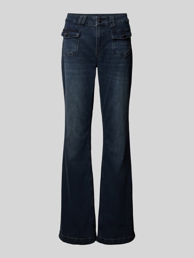 MAC Flared Fit Jeans aus reiner Viskose mit Cargotaschen Dunkelblau 1