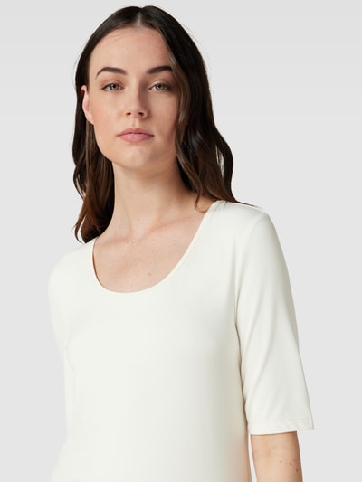 Christian Berg Woman T-shirt met geribde ronde hals Offwhite - 3