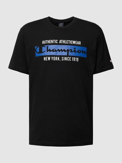 CHAMPION T-Shirt mit Label-Print Modell 'CN BIG LOGO NYC' Schwarz 2