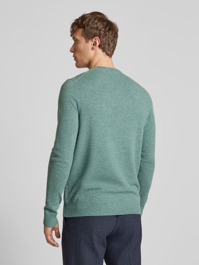 Christian Berg Men Strickpullover mit gerippten Abschlüssen Schilf Melange 5