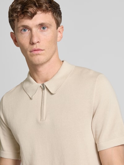 Jack & Jones Premium Regular Fit Poloshirt mit Label-Detail Modell 'MILANO SPRING' Offwhite 3