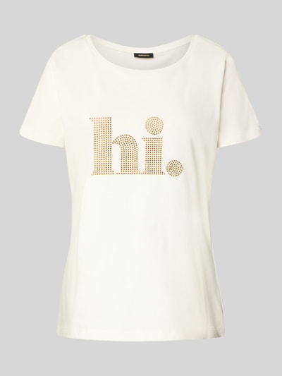 More & More T-shirt met strass-steentjes en ronde hals Offwhite - 2