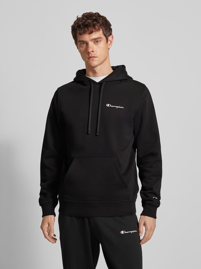 CHAMPION Hoodie mit Label-Stitching Black 4