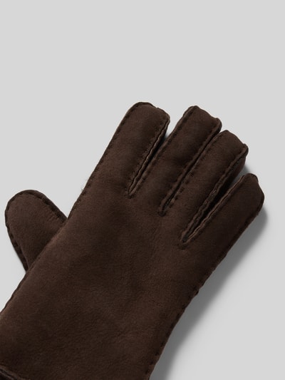 Roeckl Handschoenen van lamswol, model 'HELSINKI' Donkerbruin - 3