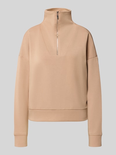 Produktfoto, Sweatshirt mit Stehkragen und Reißverschluss von Christian Berg Woman in Beige, Material-Mix mit Modal-Anteil, Regular Fit, glatte Textur