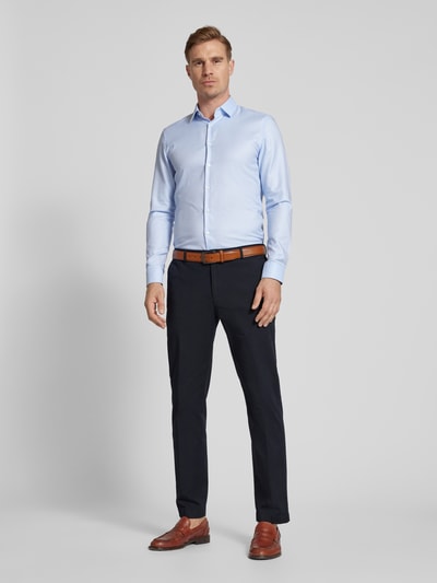 JOOP! Collection Slim fit chino met ceintuurlussen, model 'Hank' Marineblauw - 1