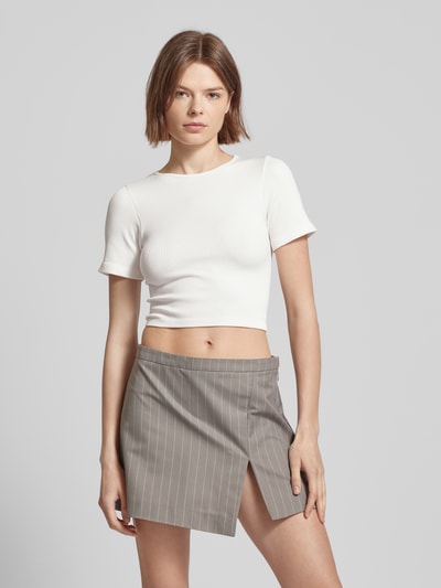 Only Cropped T-Shirt mit Strukturmuster Modell 'GWEN' Offwhite 4