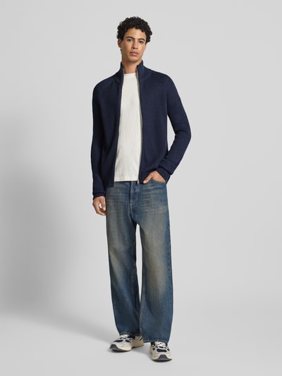 Jack & Jones Cardigan mit Stehkragen und Reißverschluss Modell 'PANNEL' Marine 1